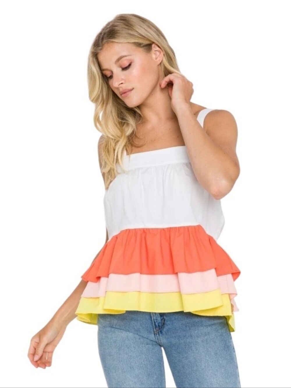English Factory SM Color Block 3 Tiered Top